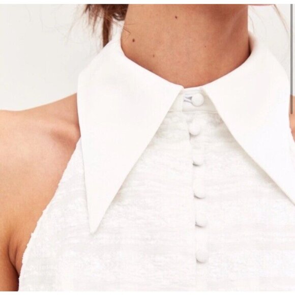 C/meo Lie Awake Top Ivory Open Back Collar - Picture 4 of 6